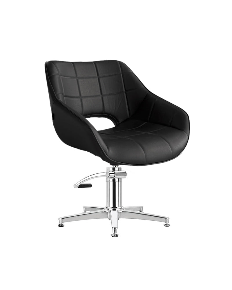 Rosie Black - Black hairdressing chair - Chrome cross base